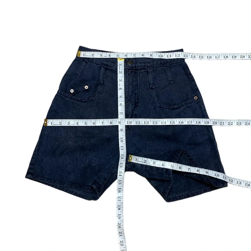 Vintage LEI Jean Shorts Women 7 High Waisted 90’s Black Denim Casual Made in USA